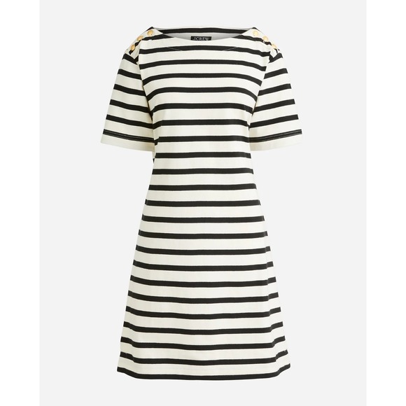 J. Crew Dresses & Skirts - J. Crew Tie-back Minidress Black Ivory Striped Size Small